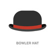 bowler hat illustration on transparent background