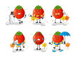 tomato in cold weather character mascot vector