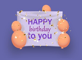 Wall Mural - Happiness Birth day backdrop. Greeting background for card, flyer, poster sign banner web postcard, invitation