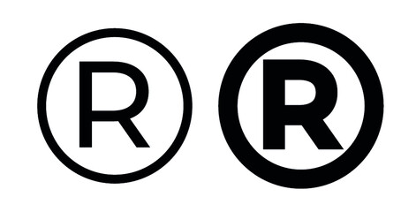 registered trademark icons. intellectual property sign. vector illustration isolated on white backgr