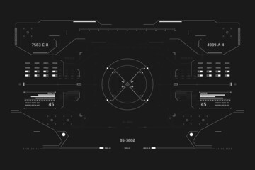 Aufkleber - HUD Interface Screen Monitoring Element System Technology Template For Game, UI, UX, Infographic