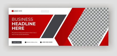 red corporate business social media cover or web banner design, real estate social media cover desig