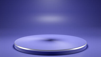Poster - Round podium on a purple background. Product presentations. 3D rendering