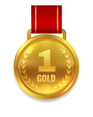 Wall Mural - champion reward symbol. golden medal honor sign