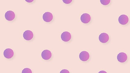 Poster - Pattern of purple geometric shapes in retro, memphis 80s 90s style. Animated vintage abstract background. Seamless pop art design. 4K video motion