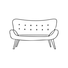 Wall Mural - Doodle sofa icon in vector. Sofa hand drawn icon in vector. Illustration doodle sofa in vector