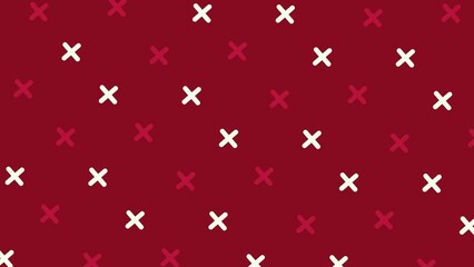 Poster - Pattern of red and white geometric shapes in retro, memphis 80s 90s style. Animated vintage abstract background. Seamless pop art design. 4K video motion