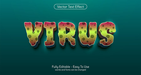 Leinwandbilder - Creative 3d text Virus editable text effect template
