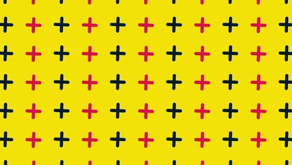 Poster - Pattern of pink and black geometric shapes in retro, memphis 80s 90s style. Animated vintage abstract background. Seamless pop art design. 4K video motion