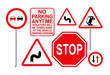 © New Africa - Set with different road signs on white background
