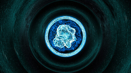 Wall Mural - a black hole portal in the middle of the universe (3d rendering)