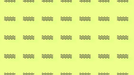 Poster - Pattern of black geometric shapes in retro, memphis 80s 90s style. Animated vintage abstract background. Seamless pop art design. 4K video motion