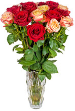 Roses Bouquet Crystal Vase