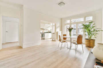 Dining room interior in modern urban appartment