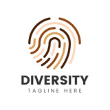 Fototapeta  - empreintes digitales logo diversité isolé sur fond blanc 