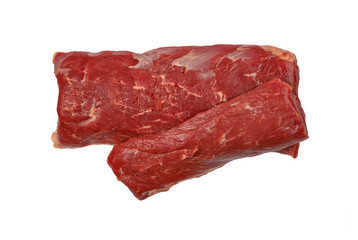 Wall Mural - Raw lamb meat fillet steak isolated on white