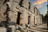 Fototapeta  - Ruins of Seleukeia (Pamphylia, Lyrbe) Ancient Greek city on the Mediterranean coast of Pamphylia. Side, Antalya, Turkey.