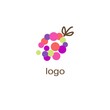 VECTOR of  round abstract sign berries. Grape. Blackberry. Raspberries. Logo. Business icon for the company.  Vector Illustration.