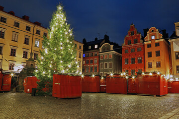 Stockholm Gamla Stan Christmas market main square. Stockholm, Sweden