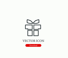 Poster - Gift vector icon. Editable stroke. Symbol in Line Art Style for Design, Presentation, Website or Apps Elements, Logo. Pixel vector graphics - Vector