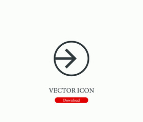 Poster - Arrow vector icon. Editable stroke. Symbol in Line Art Style for Design, Presentation, Website or Apps Elements, Logo. Pixel vector graphics - Vector