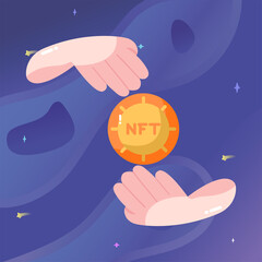 Isolated NFT icon Digital transaction concept Vecto