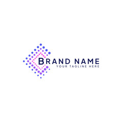 Wall Mural - Round square abstract logo brand