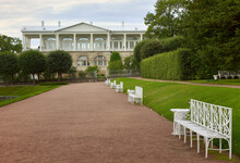 Alley With Benches Leading To The Cameron Gallery In Pushkin