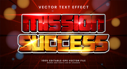 Wall Mural - Mission success 3D text effect, editable text style and suitable for game assets.