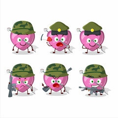 Canvas Print - A charming soldier pink cupid love arrow cartoon picture bring a gun machine