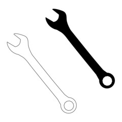 wrench icon on white background. repair sign. tools symbol. flat style.