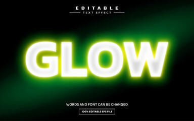 Glow green 3D editable text effect template