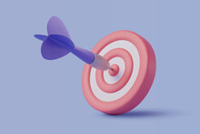 Blue Dart Hit On Center Of Target, The Success Business Target Customer Online Marketing Consultants. EPS 10 Vector.