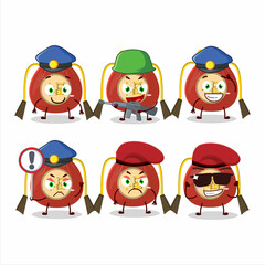 Sticker - A dedicated Police officer of red bag chinese mascot design style