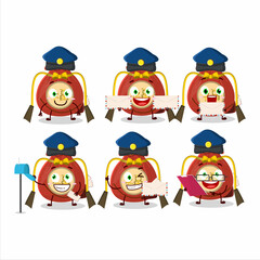 Sticker - A picture of cheerful red bag chinese postman cartoon design concept