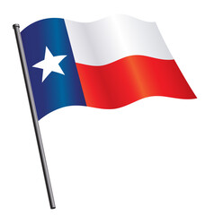 Wall Mural - texas tx state flag flying waving on flagpole