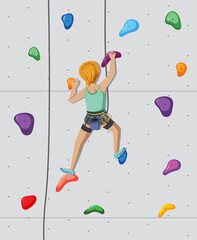 Wall Mural - People doing indoor rock climbing at the gym