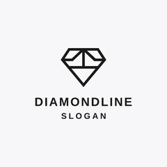 Wall Mural - diamond line art geometry logo icon vector