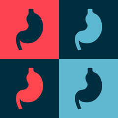 Wall Mural - Pop art Human stomach icon isolated on color background. Vector