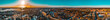 Panoramic sunrise at winter over the city of Helsinki