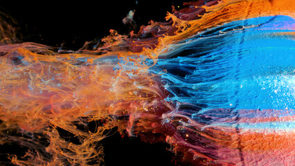 Wall Mural - Colorful ink in water abstract.