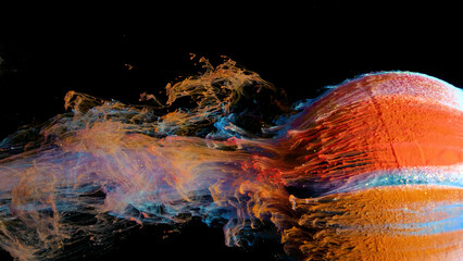 Wall Mural - Colorful ink in water abstract.