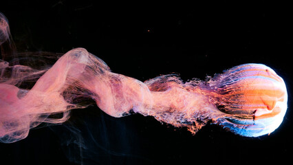 Wall Mural - Colorful ink in water abstract.