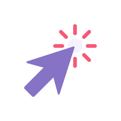 Poster - Mouse cursor pointer purple arrow for click cyberspace vector flat illustration