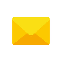 Poster - Closed paper yellow envelope for send receive confidential correspondence vector flat illustration