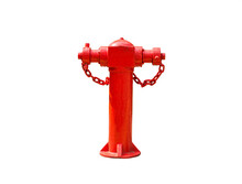 Red Fire Hydrant Against White Background