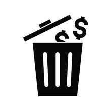 Money Waste Isolated Vector Icon Which Can Easily Modify Or Edit

