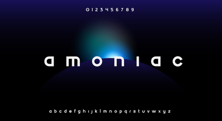 Poster - Abstract modern minimalist futuristic alphabet font. digital space typography vector illustration design