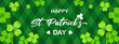 Happy St. Patrick's Day Banner vector illustration. Shamrock on green argyle pattern.