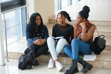 Wall Mural - group of beautiful female college friends